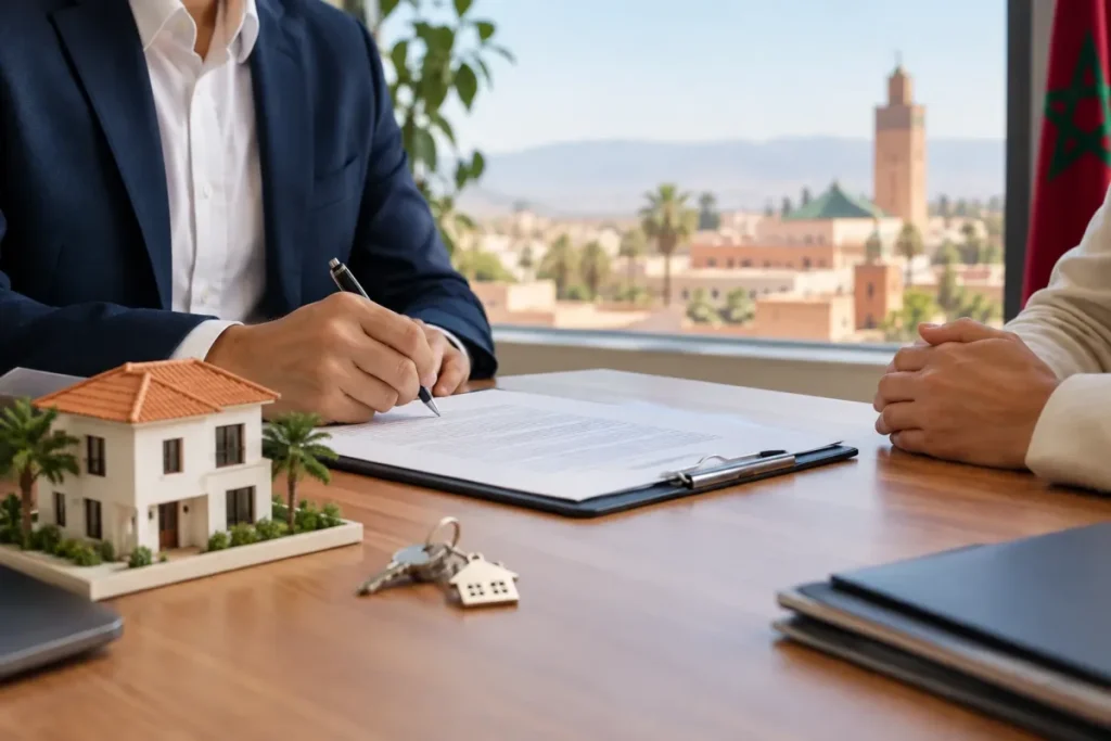 Signature d’un compromis de vente immobilier au Maroc