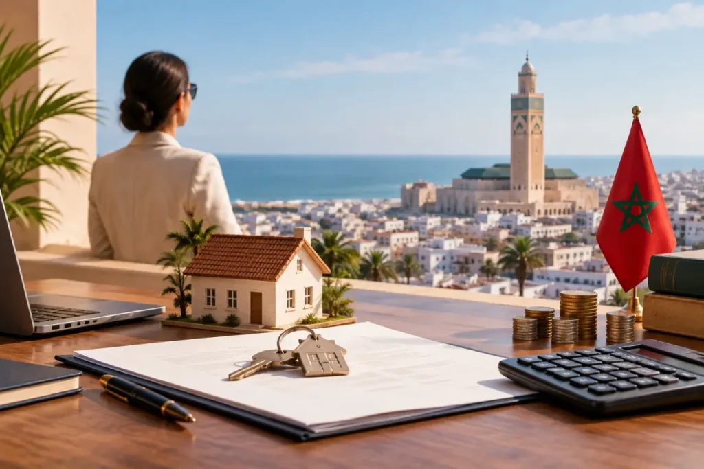 Propriétaire étranger consultant la fiscalité immobilière au Maroc