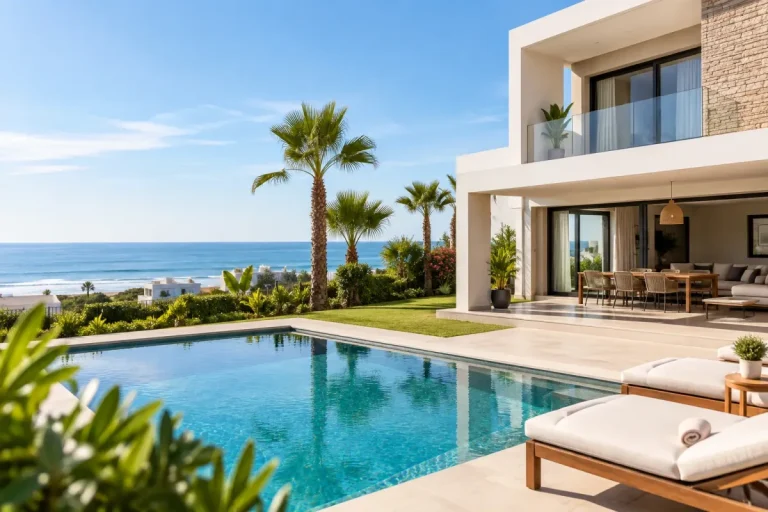 Villa à louer à Dar Bouazza avec piscine et jardin
